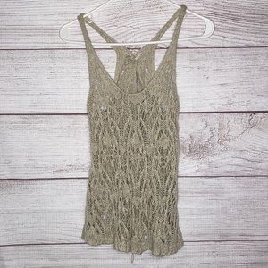 Anthropologie Staring at Stars White/Cream crochet tank